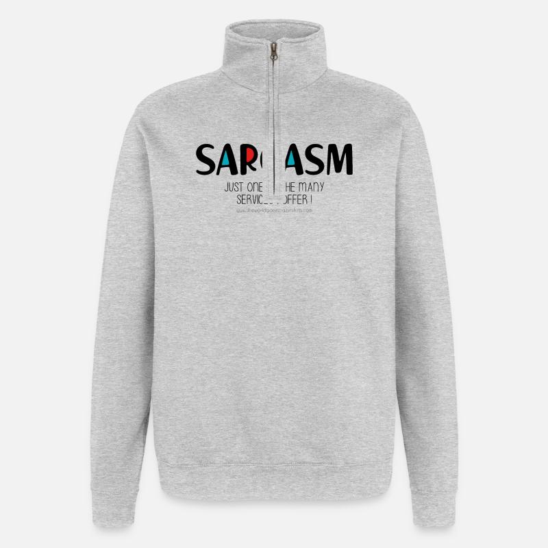 Sarcasme - Sweat à zip 1/4 - gris chiné