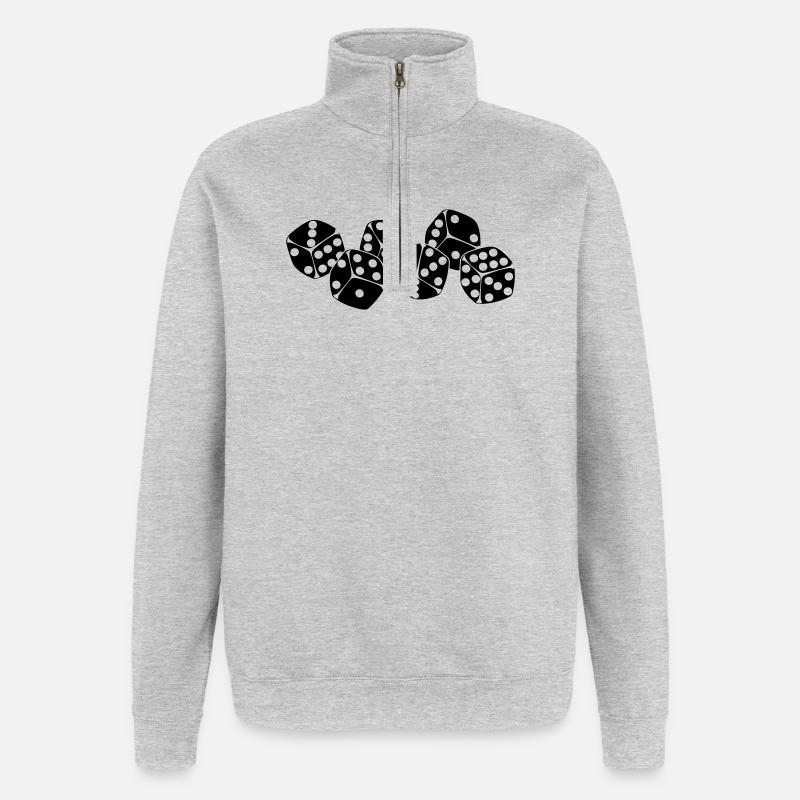 Six dice next to each other - Quarter-Zip Sweatshirt - heather grey