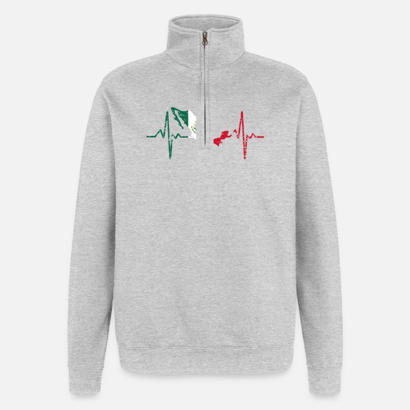 Mexico - Quarter-Zip-Sweatshirt - Grau meliert