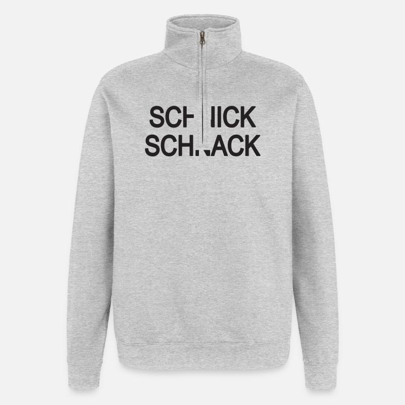 Schnick, Schnack! - Quarter-Zip-Sweatshirt - Grau meliert
