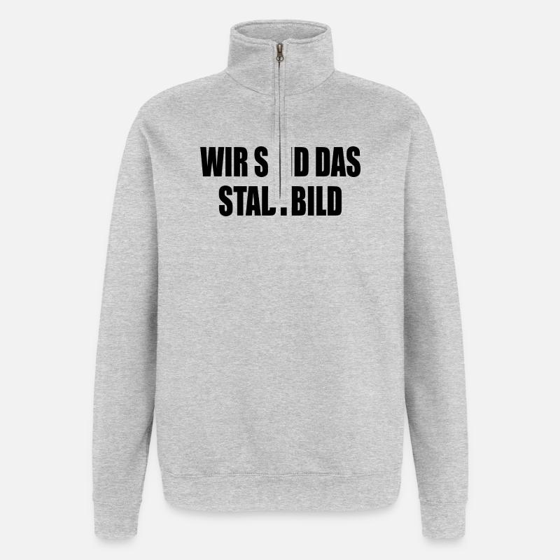 wir sind das stadtbild - Quarter-Zip-Sweatshirt - Grau meliert