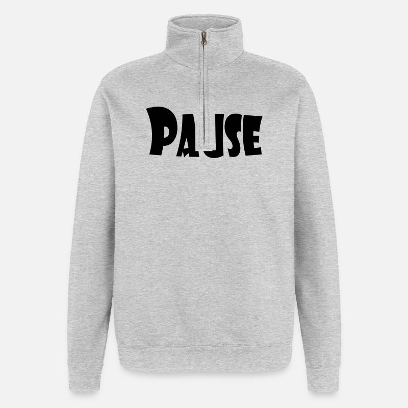 PAUSE - Quarter-Zip-Sweatshirt - Grau meliert