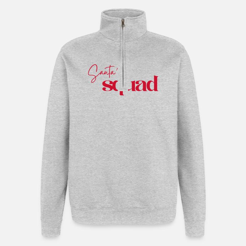 Logo de l’escouade du Père Noël - Sweat à zip 1/4 - gris chiné