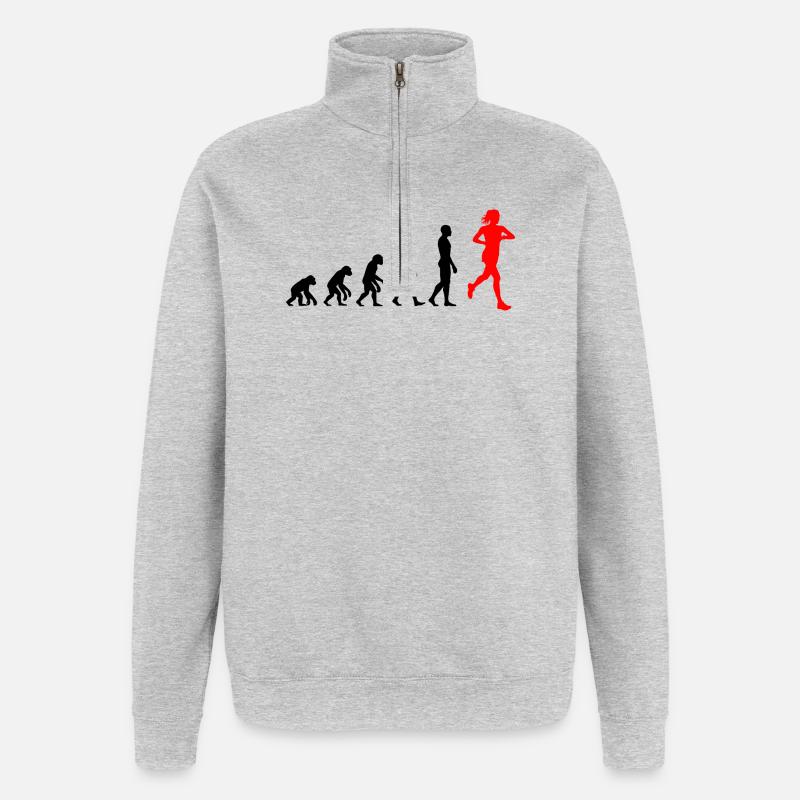EVOLUTION RUNNERIN POWER! JOGGER RUNNER FIT - Quarter-Zip Sweatshirt - heather grey