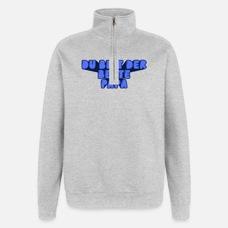 du bist der beste Papa - Quarter-Zip-Sweatshirt - Grau meliert