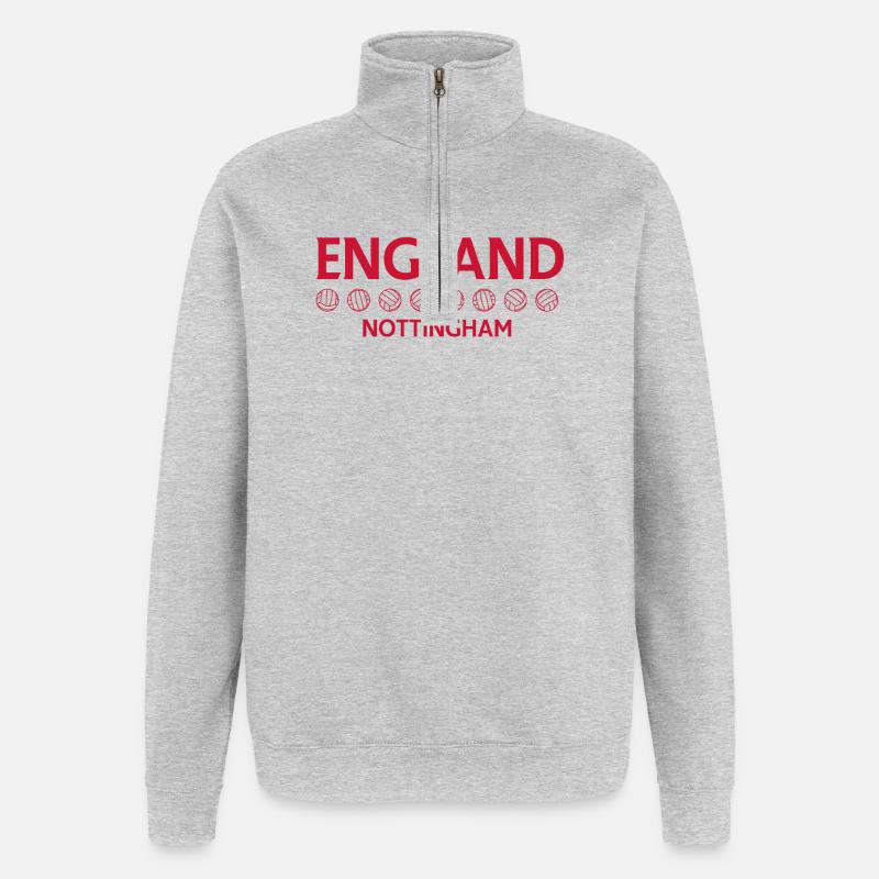 Nottingham England Fußballemblem - Quarter-Zip-Sweatshirt - Grau meliert