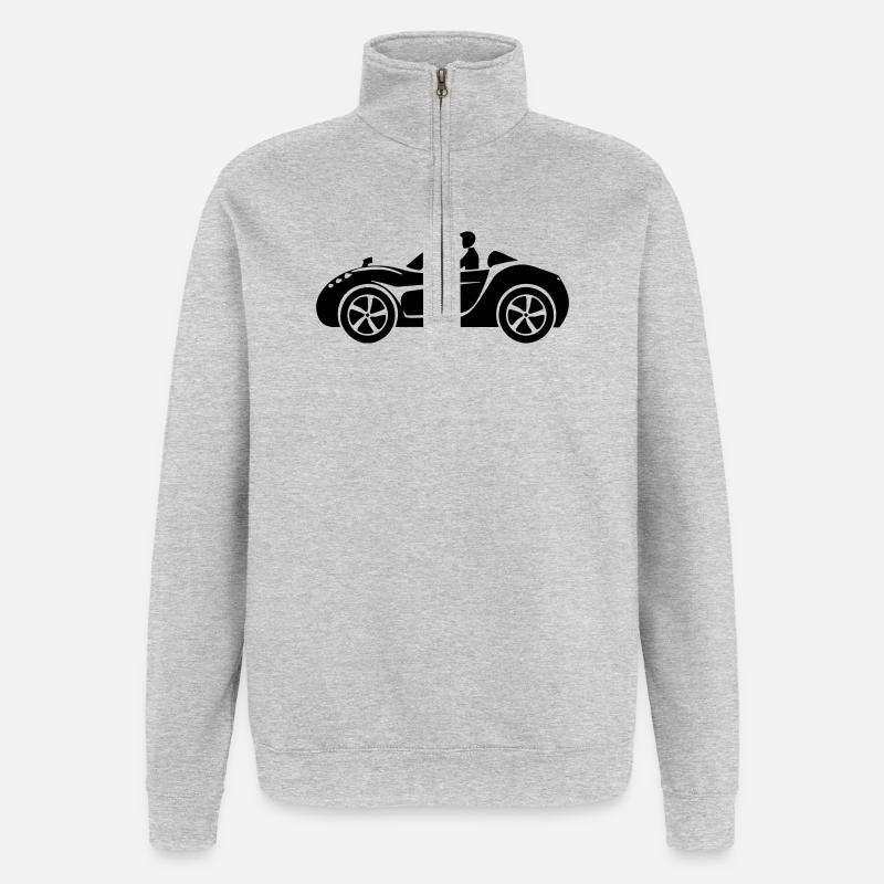 Voiture décapotable - Sweat à zip 1/4 - gris chiné