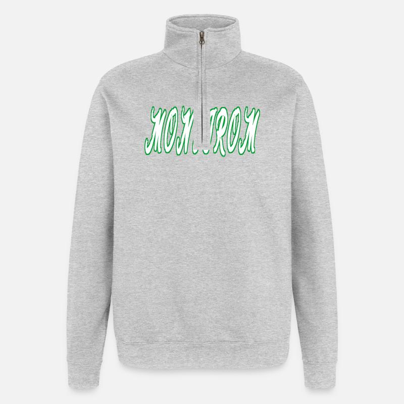 Montirom text - Quarter-Zip-Sweatshirt - Grau meliert