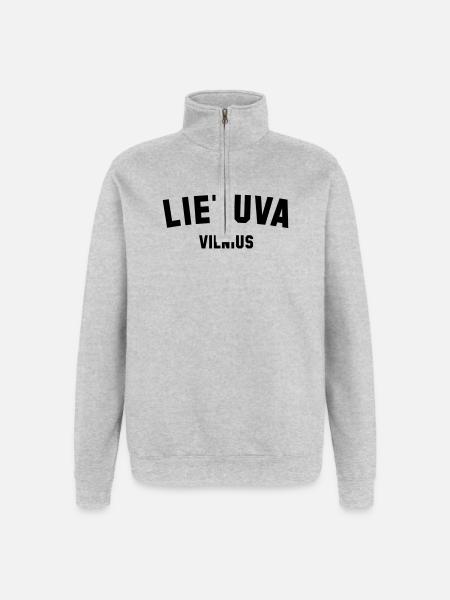 VILNIUS, Lietuva, Lithuania, Lithuania - Quarter-Zip Sweatshirt - heather grey