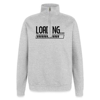Loading - Quarter-Zip-Sweatshirt - Grau meliert - Vorne - AI Model Female 172 light (172cm) & AI Model Male 178 dark (178cm)