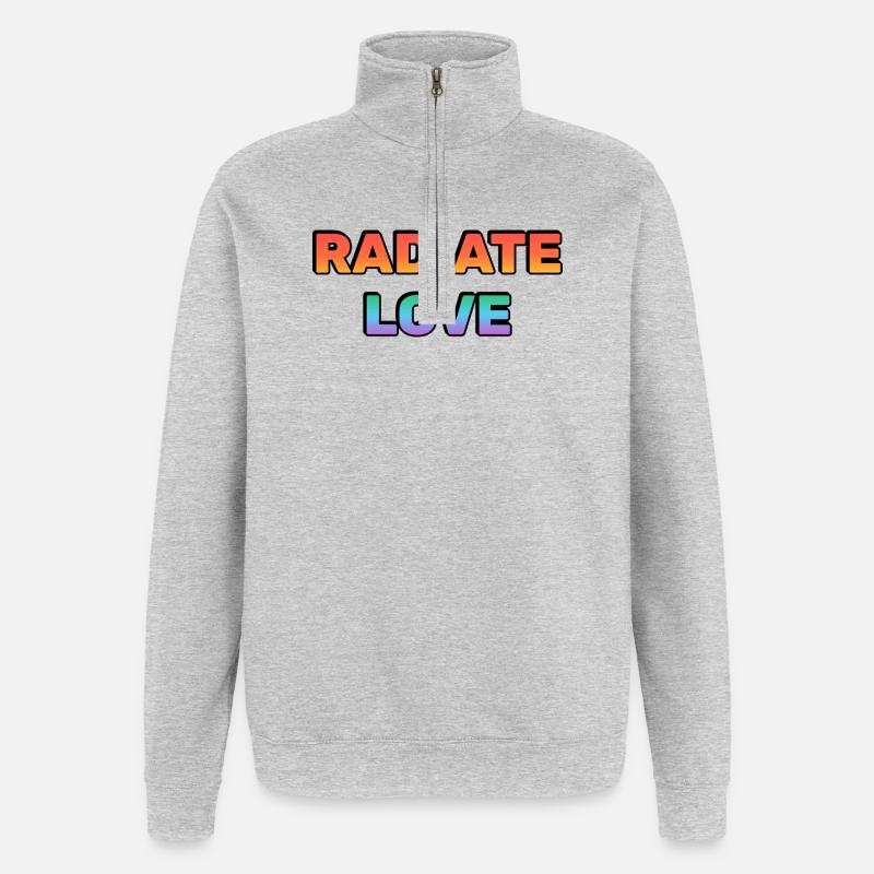 Radiate Love Gradient Typografie - Quarter-Zip-Sweatshirt - Grau meliert