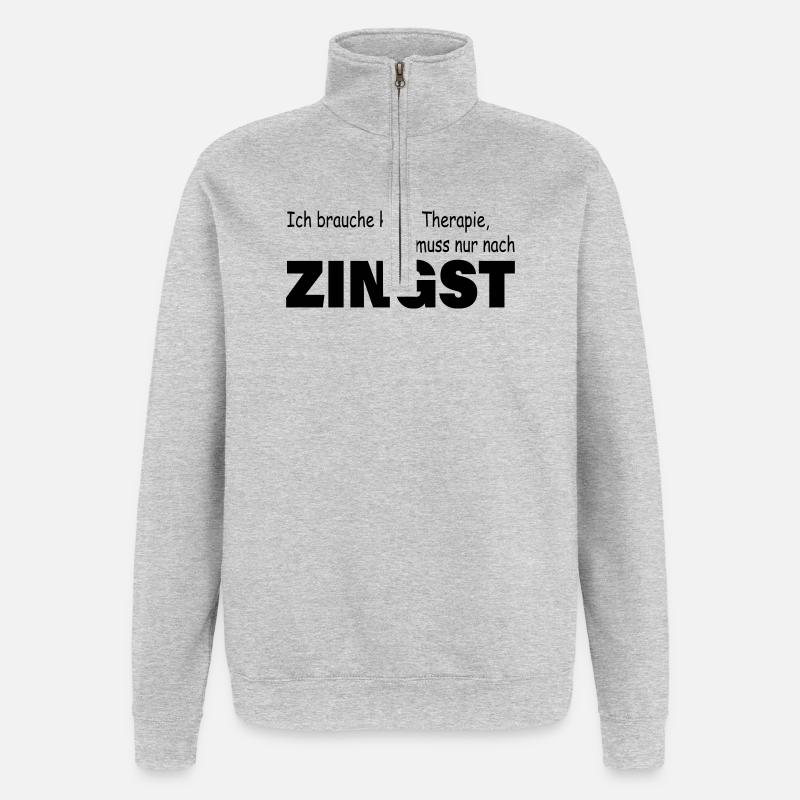 Thérapie Zingst - Sweat à zip 1/4 - gris chiné