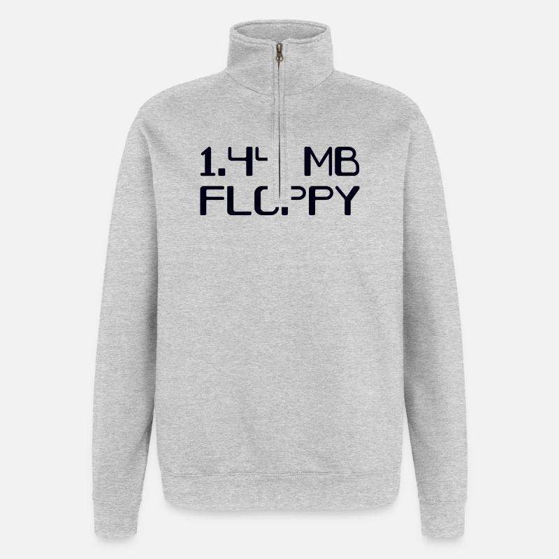 Floppy Disk 90s Storage - Quarter-Zip Sweatshirt - heather grey