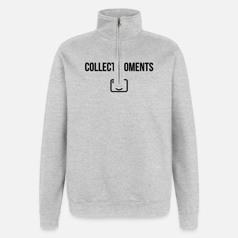 Collectionnez les moments – Chemise d’aventure - Sweat à zip 1/4 - gris chiné