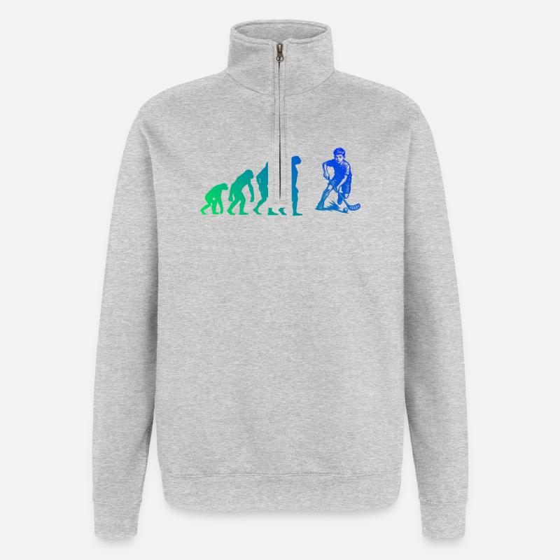 Déclaration pour tout le floorball - Sweat à zip 1/4 - gris chiné