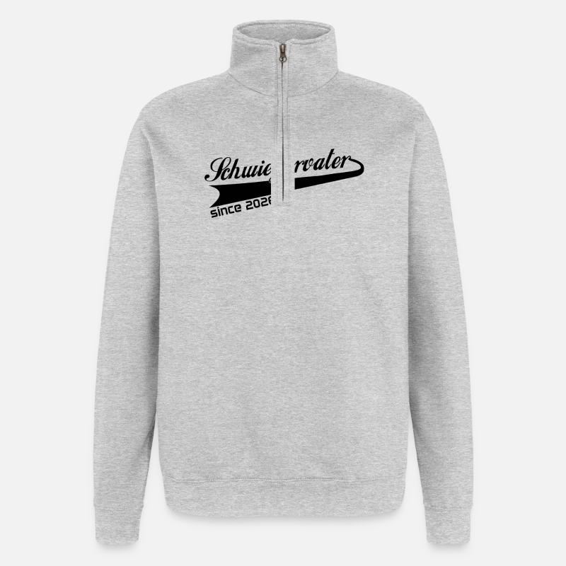 Schwiegervater 2026, bester Schwiegervati ever - Quarter-Zip-Sweatshirt - Grau meliert