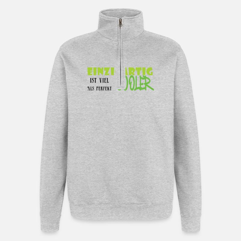 Einzigartig Cooler Graffiti - Quarter-Zip-Sweatshirt - Grau meliert