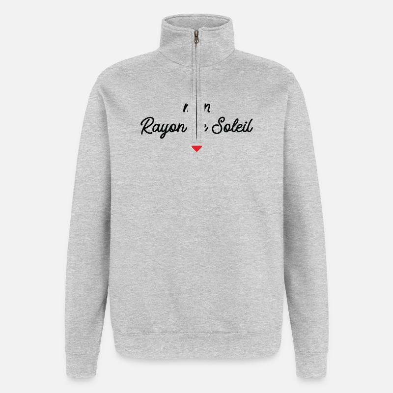 Mon Rayon de Soleil - Sweat à zip 1/4 - gris chiné