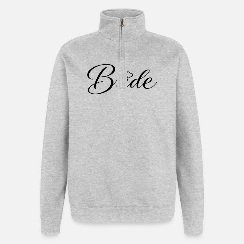 Mariée - Sweat à zip 1/4 - gris chiné