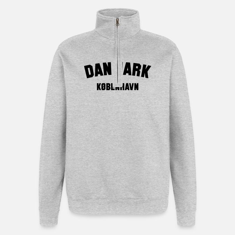 Copenhague, Danemark Danemark - Sweat à zip 1/4 - gris chiné