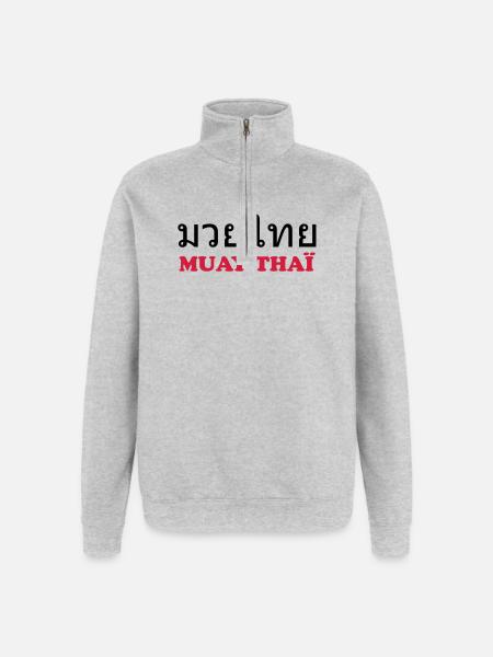 Muay Thai - Sweat à zip 1/4 - gris chiné