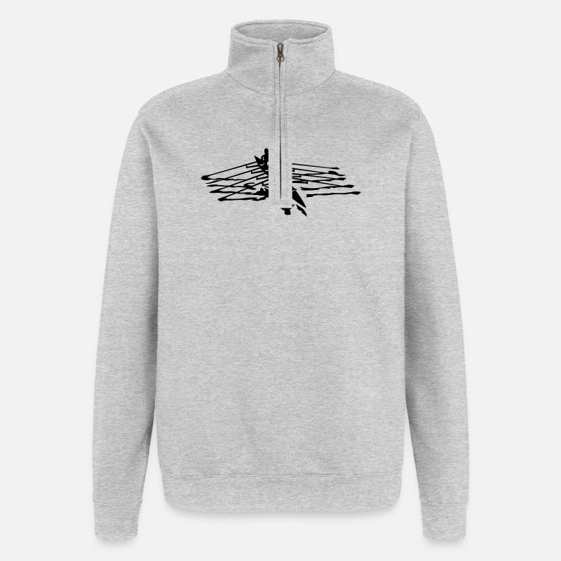 Rowing - Quarter-Zip Sweatshirt - heather grey