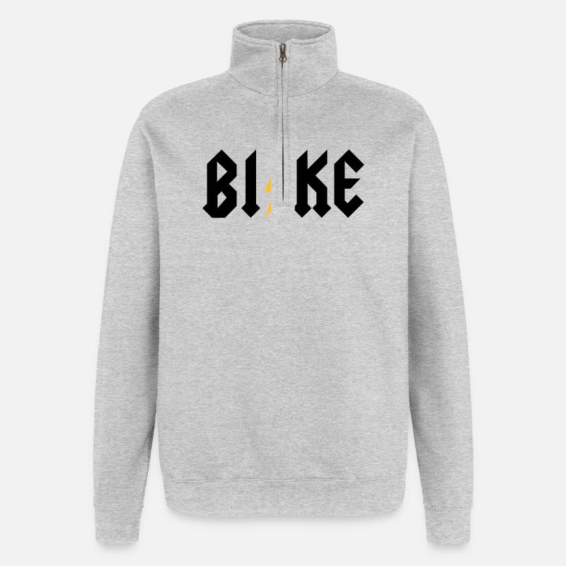 BI!KE - Quarter-Zip-Sweatshirt - Grau meliert