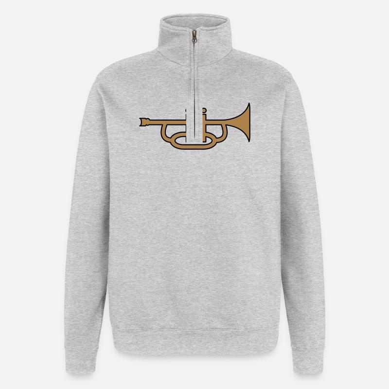 6061912 126154721 Trompete - Quarter-Zip-Sweatshirt - Grau meliert