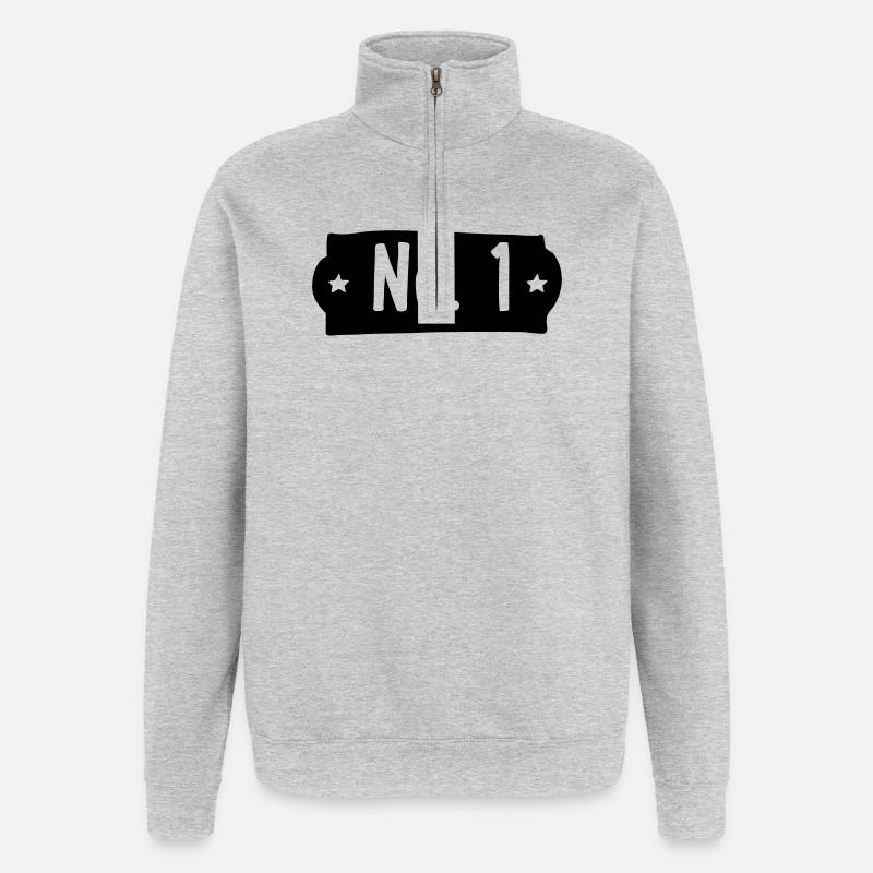 2541614 15643040 no 1 - Sweat à zip 1/4 - gris chiné