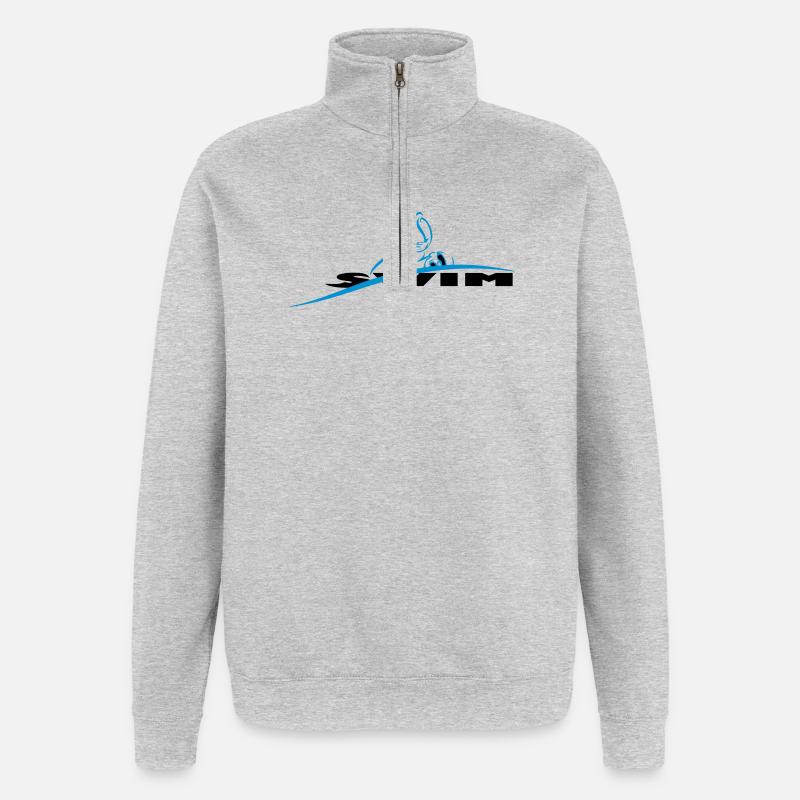 swimmer - Quarter-Zip-Sweatshirt - Grau meliert