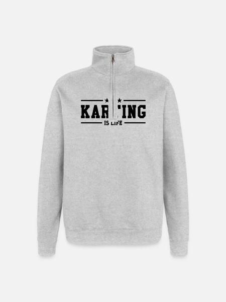 Karting is life - Quarter-Zip Sweatshirt - heather grey
