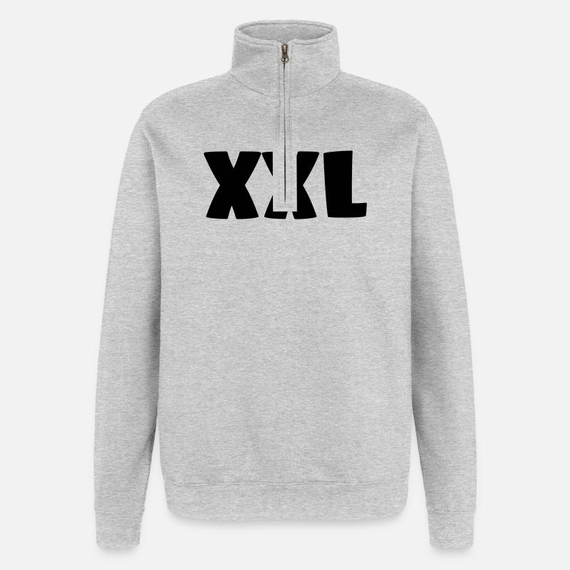 XXL - Sweat à zip 1/4 - gris chiné