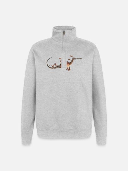 Seahorse Underwater Ocean Design - Quarter-Zip Sweatshirt - heather grey