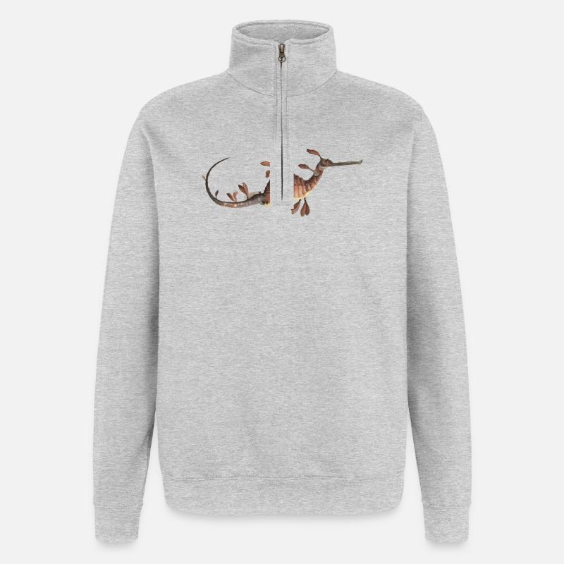 Seepferdchen Unterwasser Ozean Design - Quarter-Zip-Sweatshirt - Grau meliert