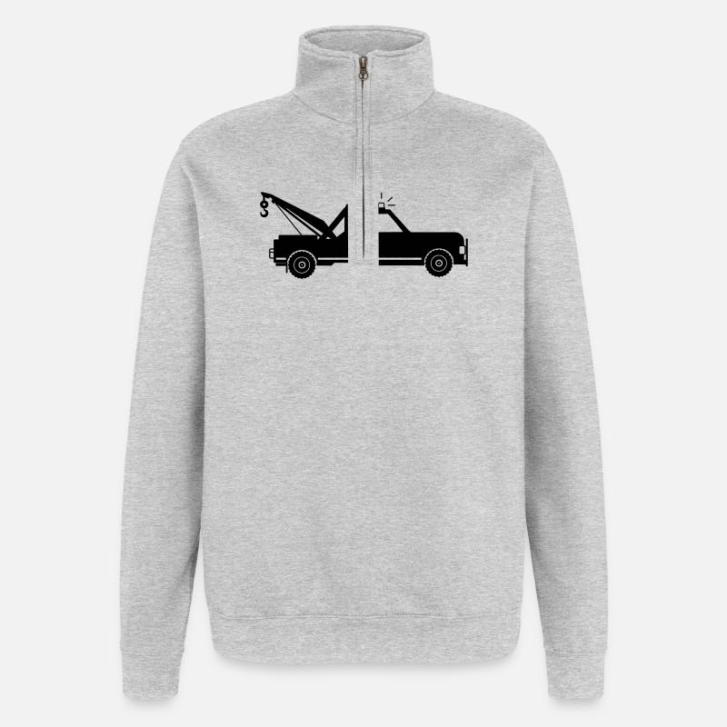 Dépanneuse - Sweat à zip 1/4 - gris chiné