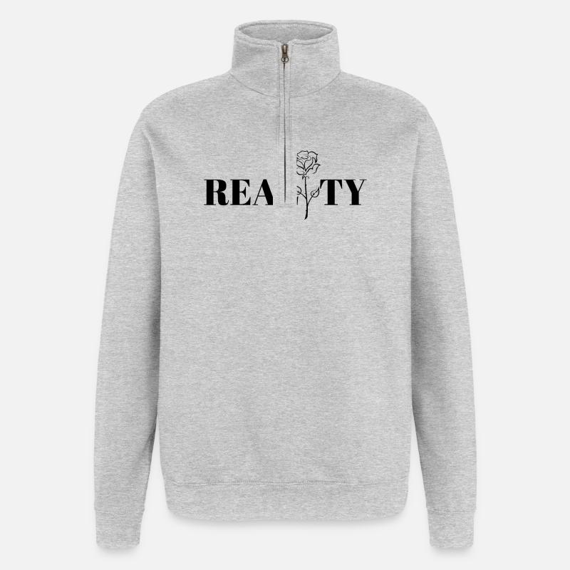 Cool design, reality. - Quarter-Zip Sweatshirt - heather grey
