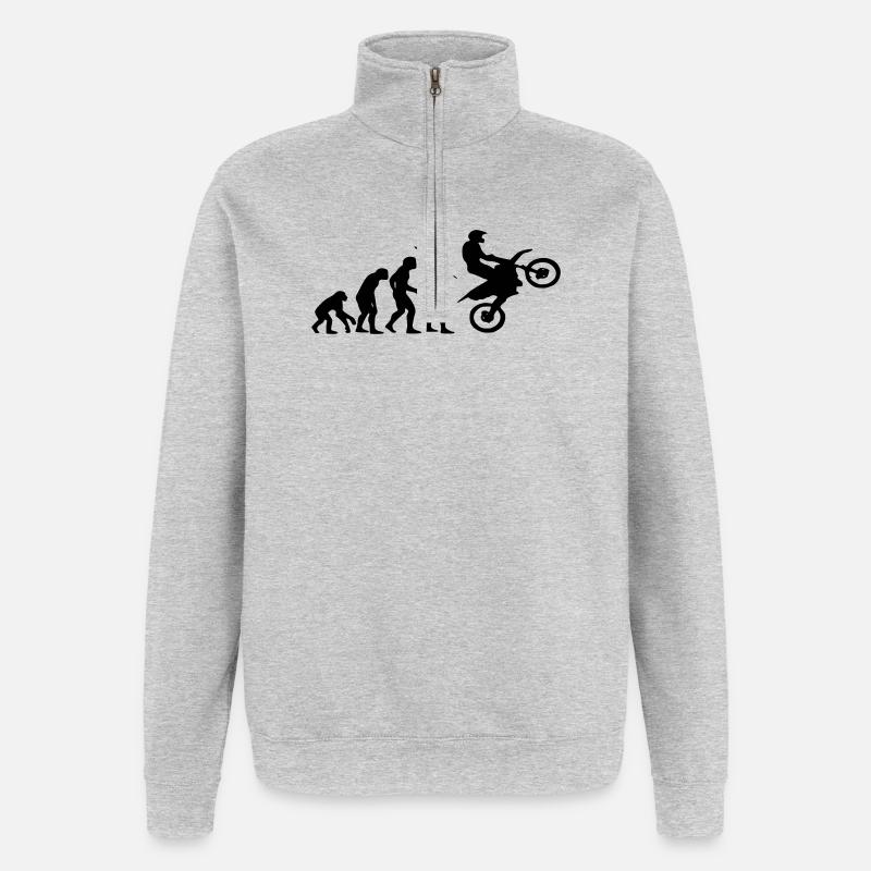 Evolution Monkey to Motocross - Quarter-Zip Sweatshirt - heather grey