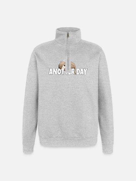 Anotter Day Otter takes a break - Quarter-Zip Sweatshirt - heather grey