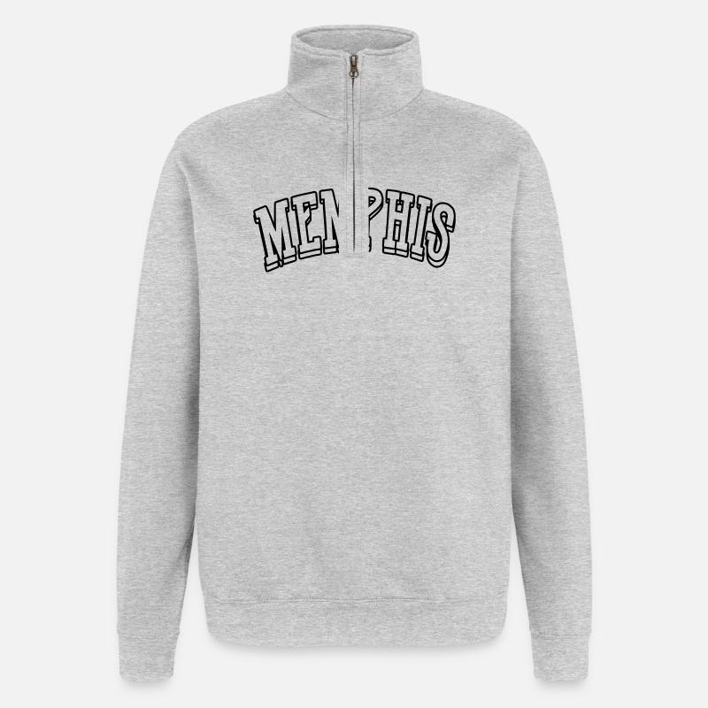 Maillot de Memphis - Sweat à zip 1/4 - gris chiné