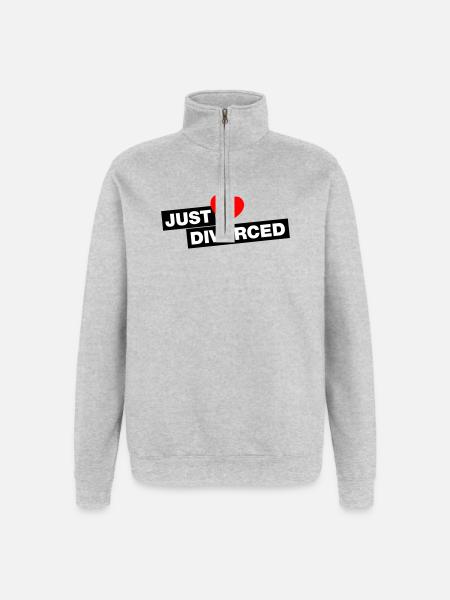Just divorced - für alle Wieder-Singles - Quarter-Zip-Sweatshirt - Grau meliert