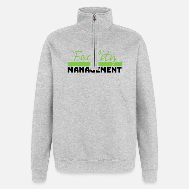 Tshirt Facility Management green schwarz - Quarter-Zip-Sweatshirt - Grau meliert
