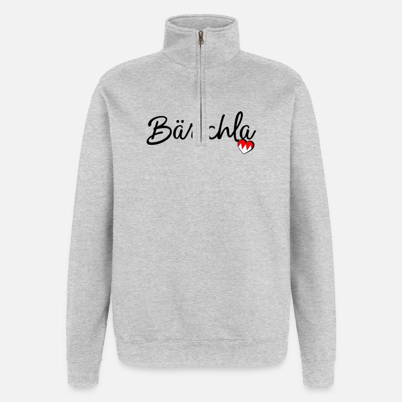 Bärschla - Sweat à zip 1/4 - gris chiné