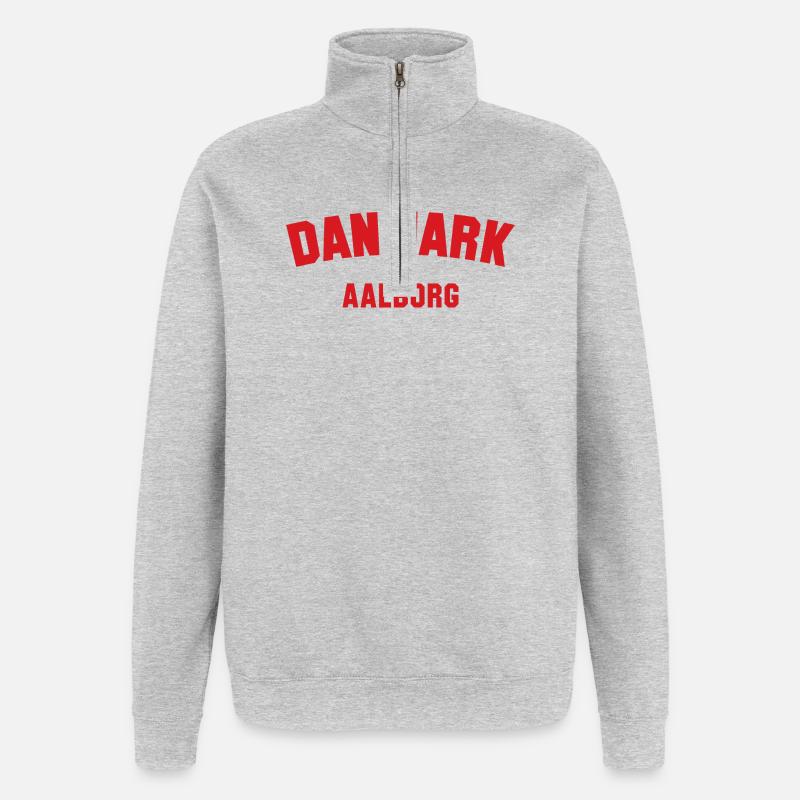 AALBORG Danemark Dänemark - Sweat à zip 1/4 - gris chiné