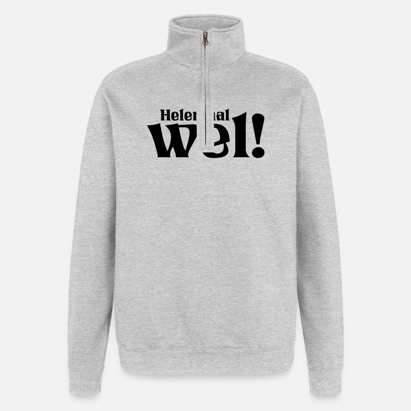18 Ziemlich viel! - Quarter-Zip-Sweatshirt - Grau meliert