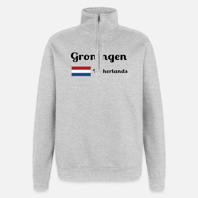 Groningen Netherlands- Stylish prints - Quarter-Zip Sweatshirt - heather grey