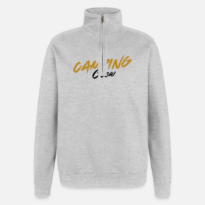 Adventurous camping design with nature motifs - Quarter-Zip Sweatshirt - heather grey