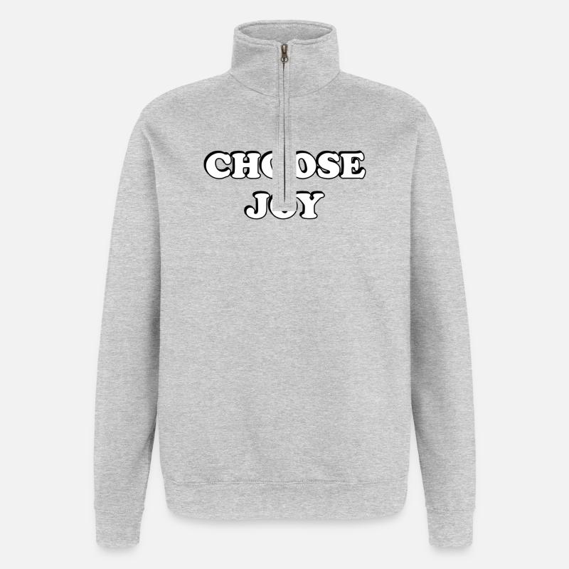 Choose Joy Bold Typography - Quarter-Zip Sweatshirt - heather grey