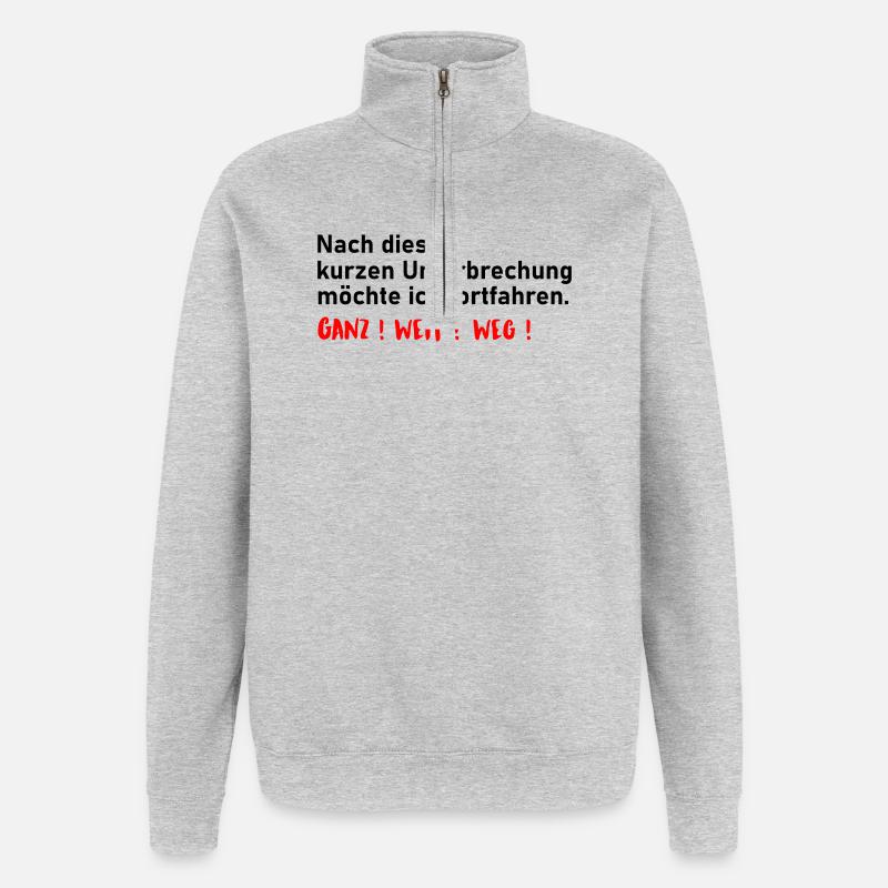 Fortfahren - Quarter-Zip-Sweatshirt - Grau meliert