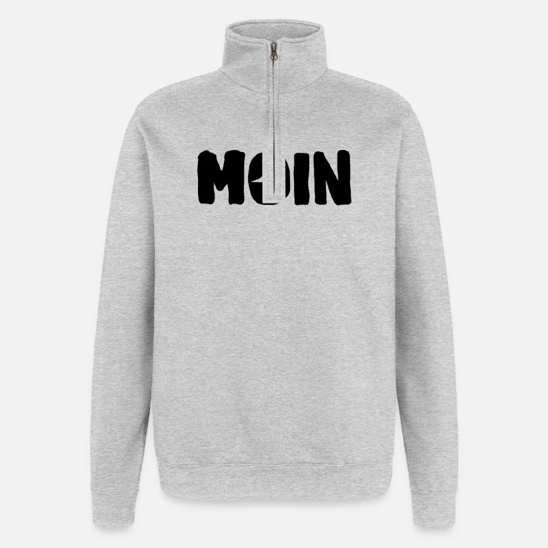Moin with the seagull - Quarter-Zip Sweatshirt - heather grey