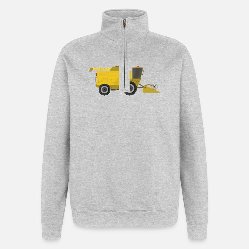 Moissonneuse-batteuse - Sweat à zip 1/4 - gris chiné